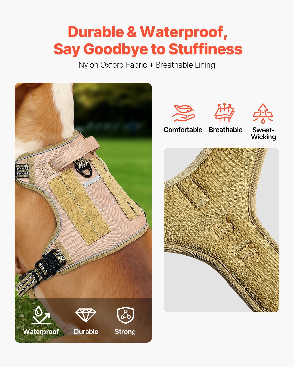 Dog Harness For Large Dogs No Pull Tactical Dog Harness Adjustable Pet Vest - Image 10