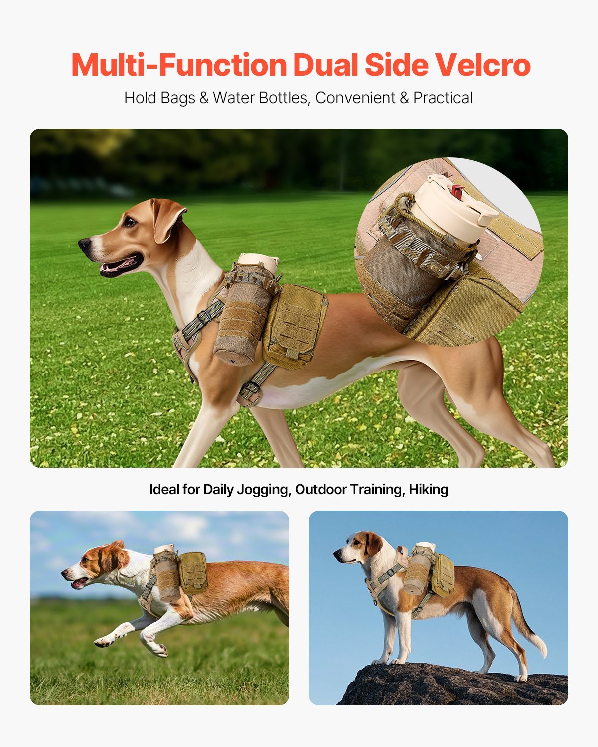 Dog Harness For Large Dogs No Pull Tactical Dog Harness Adjustable Pet Vest - Image 9
