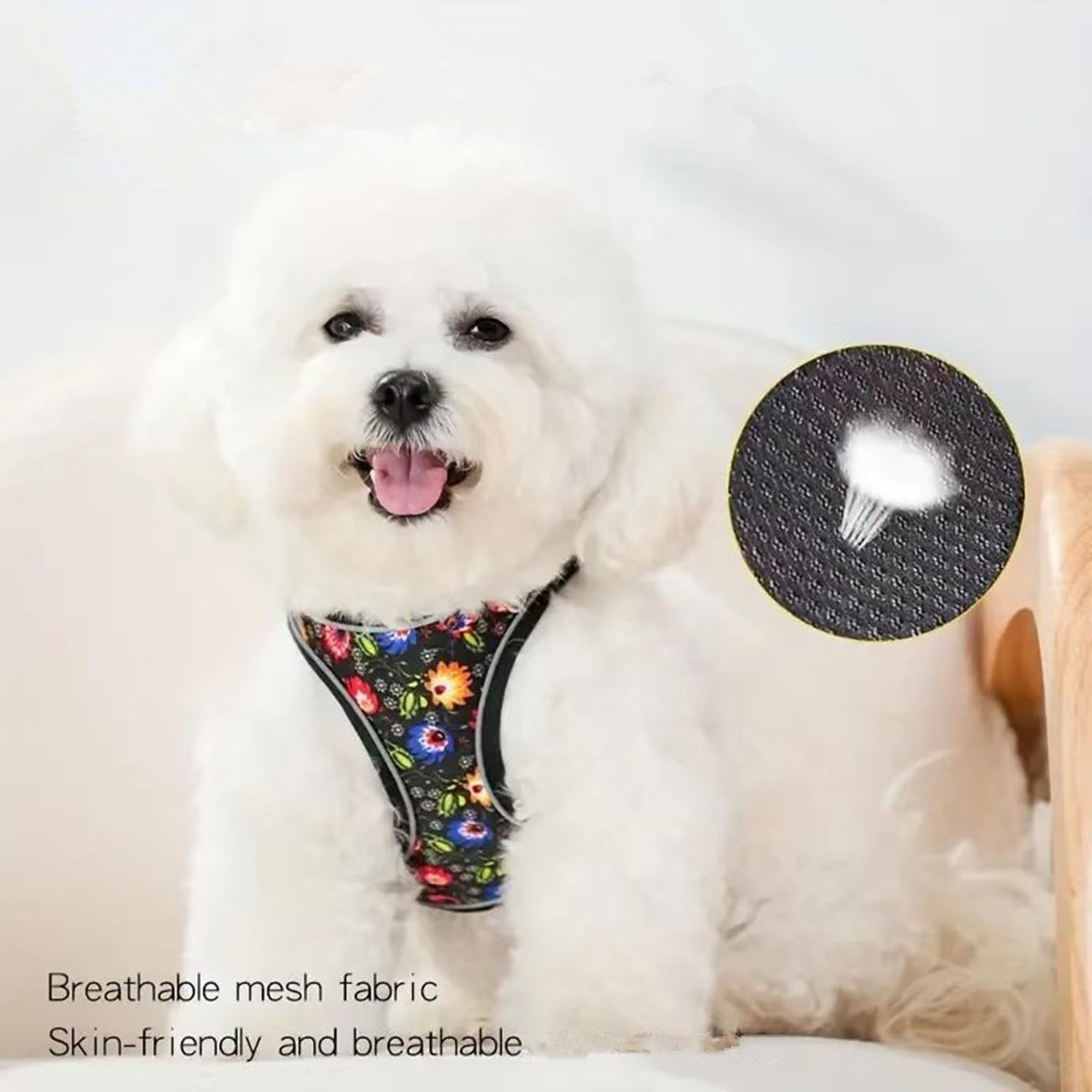 Step In Dog Harness No Pull Flower Adjustable Soft Mesh Padded Reflective Pet Vest Harness And Leash Set For Small Medium Dogs - Image 8