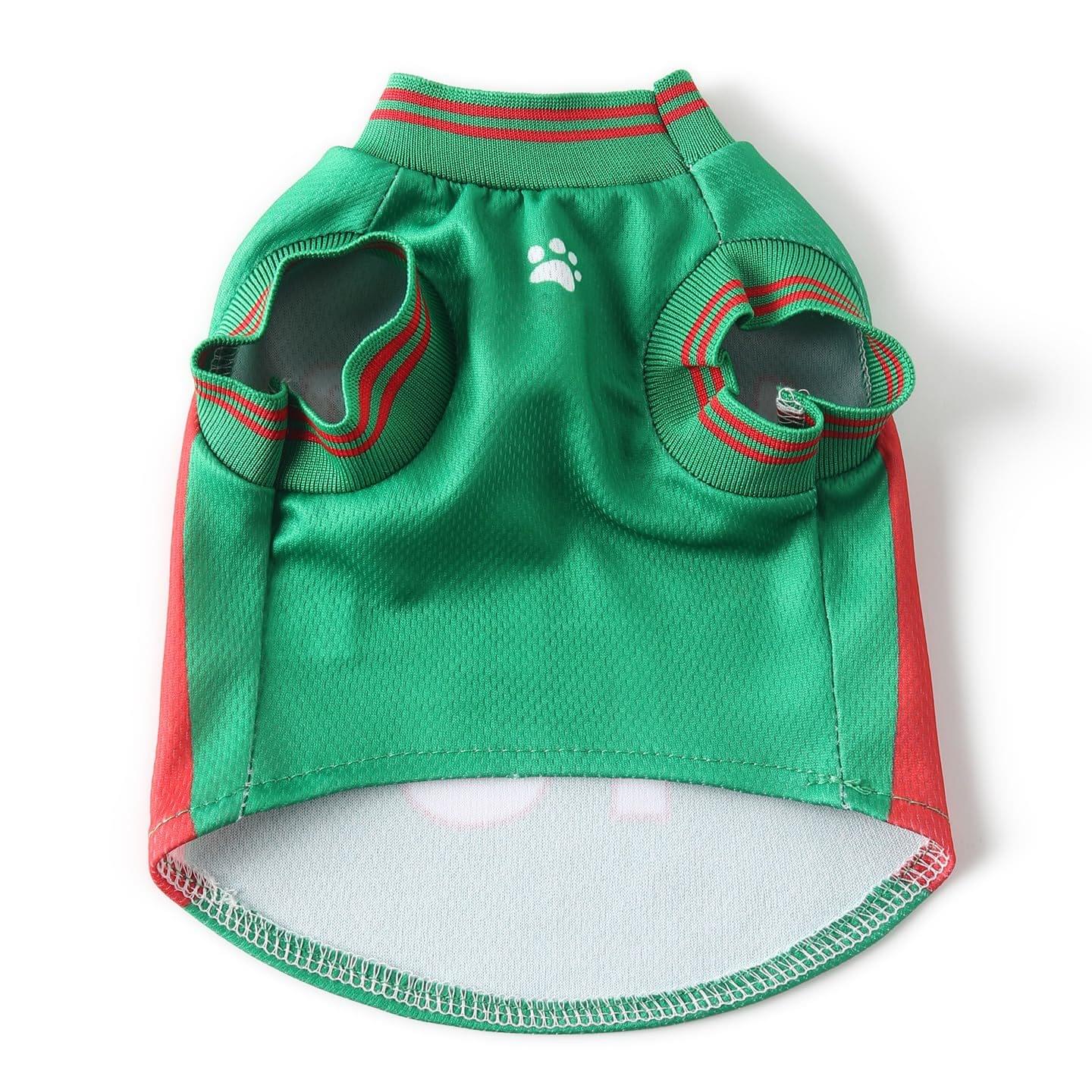 Mexico Pet Dog Jersey Costume, Summer Cooling Mesh Fabric, Soccer Sportswear Team Jersey, Lightweight Football Casual Clothes For Small Dogs - Image 6