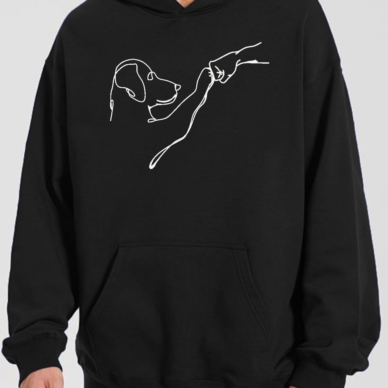 Dog And Man Printed Hoodie - Image 4