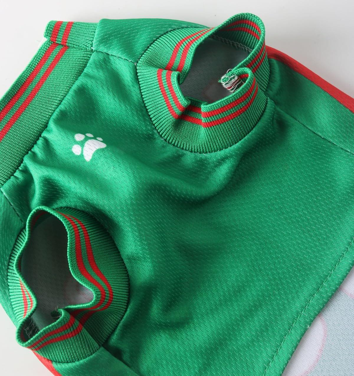 Mexico Pet Dog Jersey Costume, Summer Cooling Mesh Fabric, Soccer Sportswear Team Jersey, Lightweight Football Casual Clothes For Small Dogs - Image 9